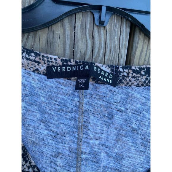 Veronica Beard Jeans Casey Snake-Print V-Neck Tee Shirt, Size 3XL, MSRP $118 - Picture 8 of 9